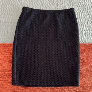 Navy blue stretch knit pencil skirt